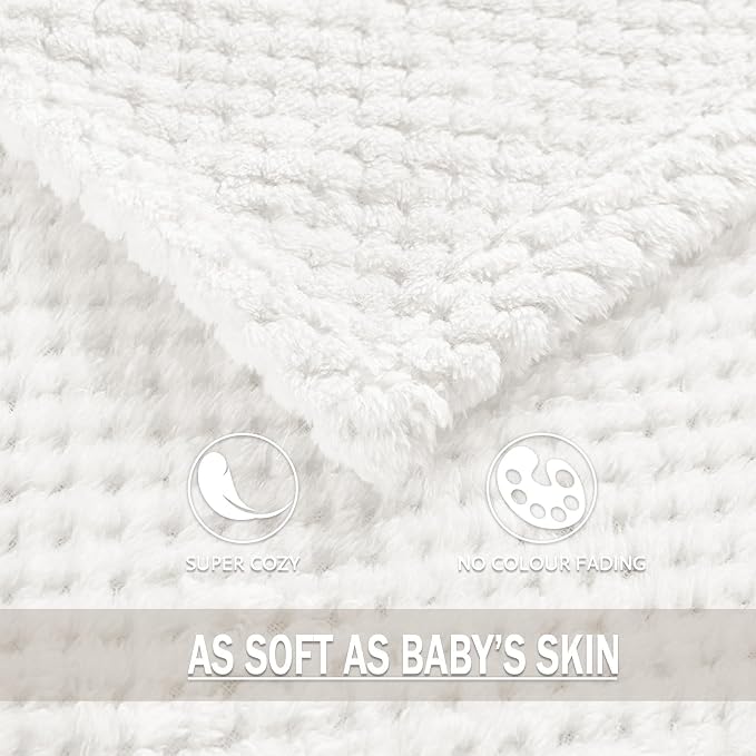 Exclusivo Mezcla Soft Waffle Fleece Bed Blanket Twin XL Size, Cozy Fluffy Design - Image 9