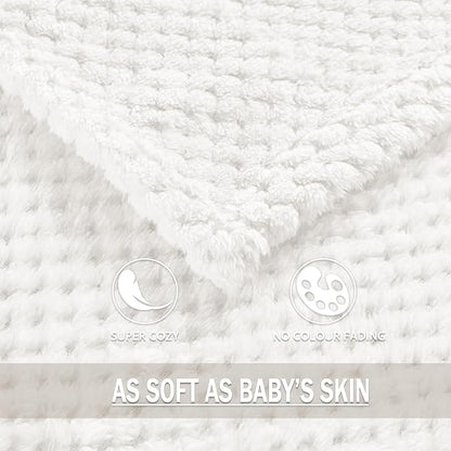 Exclusivo Mezcla Soft Waffle Fleece Bed Blanket Twin XL Size, Cozy Fluffy Design - Image 9