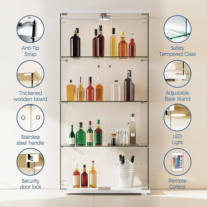IDEALHOUSE Tempered Glass Display Cabinet - Image 3