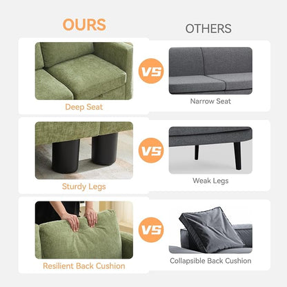 WUTUTUEE 58”Modular Sectional Loveseat Sofa - Image 6