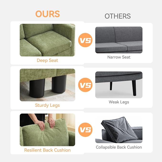 WUTUTUEE 107”Modular Sectional Sofa Convertible U Shaped Sofa Couch Set - Image 5