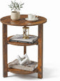 Farmhouse 3-Tier Round Side Table, 17.7*21.7inch End Table by Zexvida