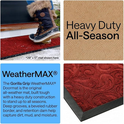 GORILLA GRIP 100% Waterproof All-Season WeatherMAX Doormat US Designed Natural - Image 3