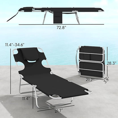 Outsunny Chaise Lounge Chair Outdoor Set of 2 - Image 3