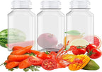 Axe Sickle 3 Pcs 8 Ounce Juice Bottles Plastic Milk Bottles Bulk Beverage Containers with Tamper Evident Caps Lids White for Milk, Juice, Drinks and Other Beverage Containers