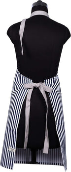 AMOUR INFINI Cotton Aprons for Women with Pockets Adjustable Strap and Waist Ties Washable Printed Aprons for Baking, Cooking, Gardening (Pack of 2- Blue & Rust)