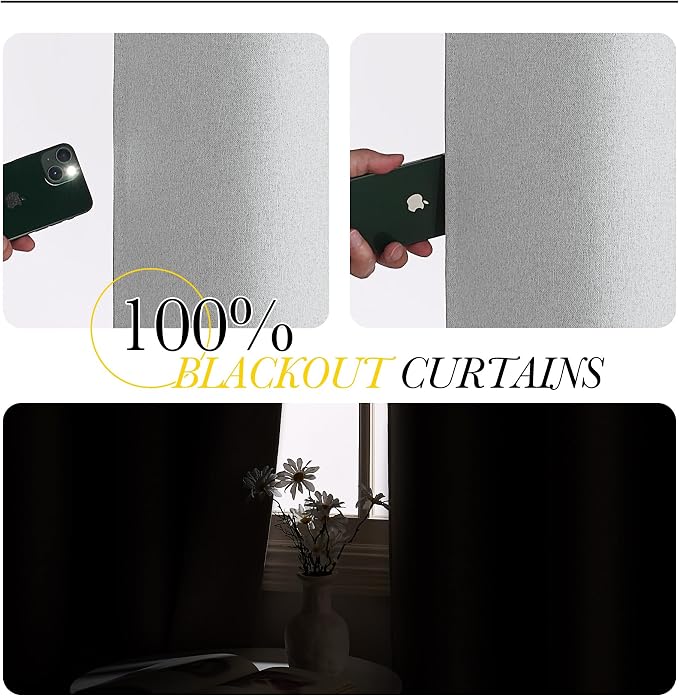 NICETOWN White Blackout Curtains - Image 2