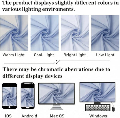 Denim Blue Sheer Curtains 72 Inches Long 2 Panels, Rod Pocket Light Filtering - Image 7
