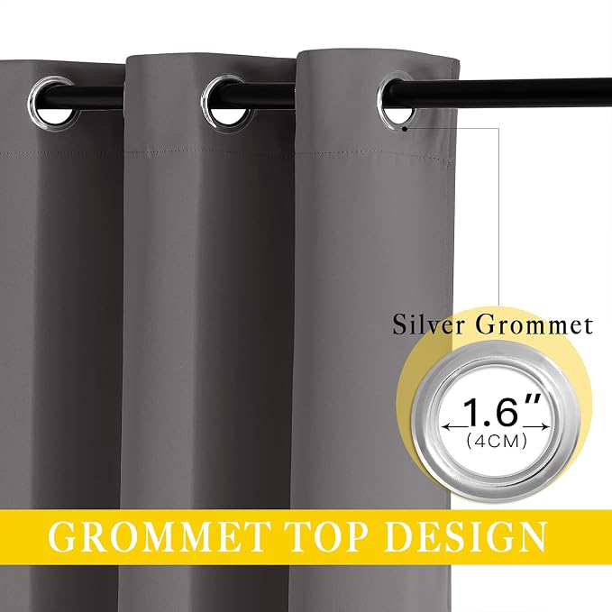 NICETOWN Patio Door Curtain 95 inch Length, Grommet Top Thermal Insulated - Image 2