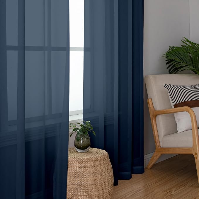 Chyhomenyc Sheer Curtains Extra Long 96 inch 2 PCS- Casual Style Airy & - Image 9