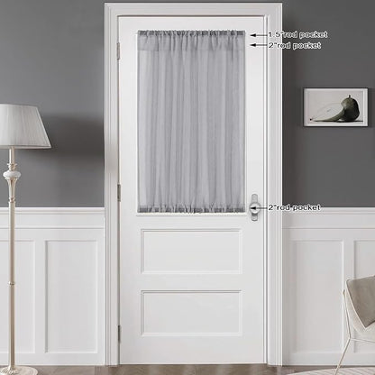 Chyhomenyc Sheer Window Curtains Tier 2 Pieces Set, 36 inch Length, Short - Image 3