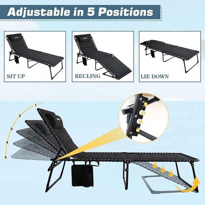 Oversized Padded Outdoor Folding Lounge Chair - Image 3