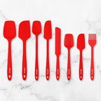 Elihome Skinny Silicone Spoonula - Non-Stick Heat Resistant Silicone Scraper Spatula for Mixing, Serving, Scraping, Stirring, and More - 11 Inch, Red