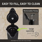 Airpot Coffee Dispenser With Pump, Black - 12 Hours Hot Water Dispenser with Pump, 36 Hours Cold - Coffee Thermal Carafe for Hot Drinks, Tea Flask for Beverages -Large Carafe w/ One-Handed Dispensing