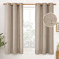 YoungsTex 48 Inch Length Linen Curtains, Burlap Tan Short Window Drapes | by YoungsTex