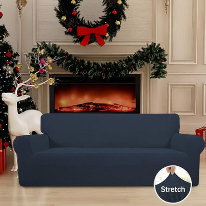 Easy-Going Stretch Oversized Sofa Couch Slipcover Washable Dark Blue | 1-Piece - Image 2