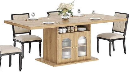 HSH Dining Table for 4–6, 63 Inch Wood Farmhouse Kitchen Table - Image 9