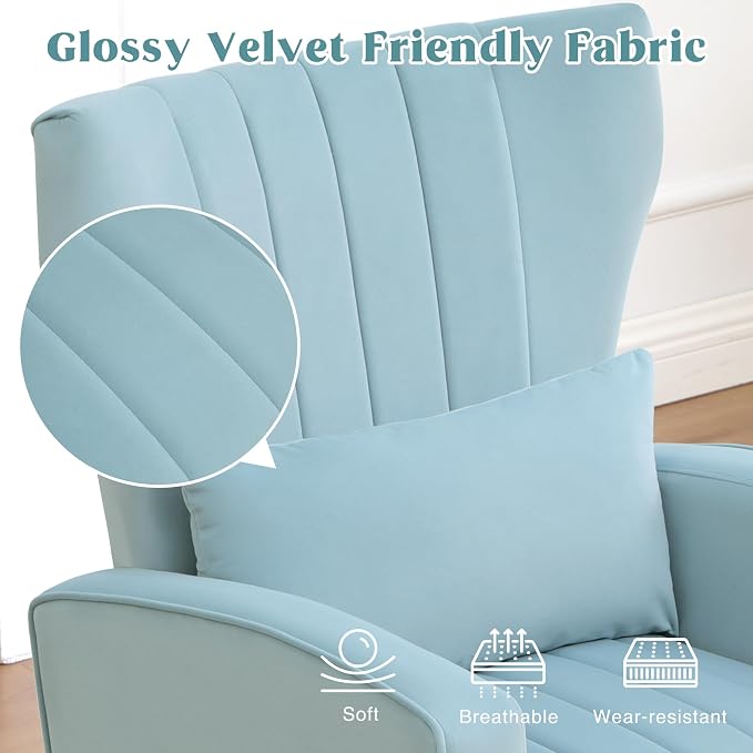 Modern Accent Chairs Set of 2 Upholstered Living Room Chairs, High Back Arm - Image 5