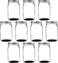 DISCOUNT PROMOS 10 Decorating Mason Jars Set, 12 oz. - Canning, Aluminum Lid - Black