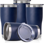 DOMICARE 20oz Tumbler with Lid Stainless Steel Tumblers Bulk, Double Wall Vacuum Insulated Coffee Travel Mug Powder Coated Tumbler, 4 Pack Navy