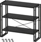 HCHQHS Bookshelf, 3-Tier Industrial Bookcase, Freestanding Horizontal by HCHQHS