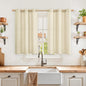 YoungsTex Warm Beige Linen Curtains 40 Inch Length, Short Light Filtering Drapes by YoungsTex