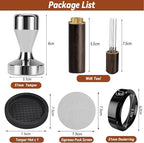 51mm Espresso Tamper, Coffee Tamper Set, 51mm tamper with Wdt Tool, Espresso Tamper Mat, Espresso Dosing Funnel, 51mm Espresso Puck Screen, Espresso Accessories for Espresso Coffee Machine