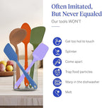 GIR: Get It Right Spatula Set for Cooking - 5-Piece Mediterranean Color - Heat Resistant to 425°F & No-Scratch on Nonstick Cookware - Dishwasher-Friendly Cooking Utensils & Silicone Spatulas