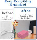 Zzrywuty File Folders with Pockets Letter Size, 50-Pack Paper Folders with Card Slot, Two Pocket Folders for School Students, Businessmen, Home and Office Workers（Pink）