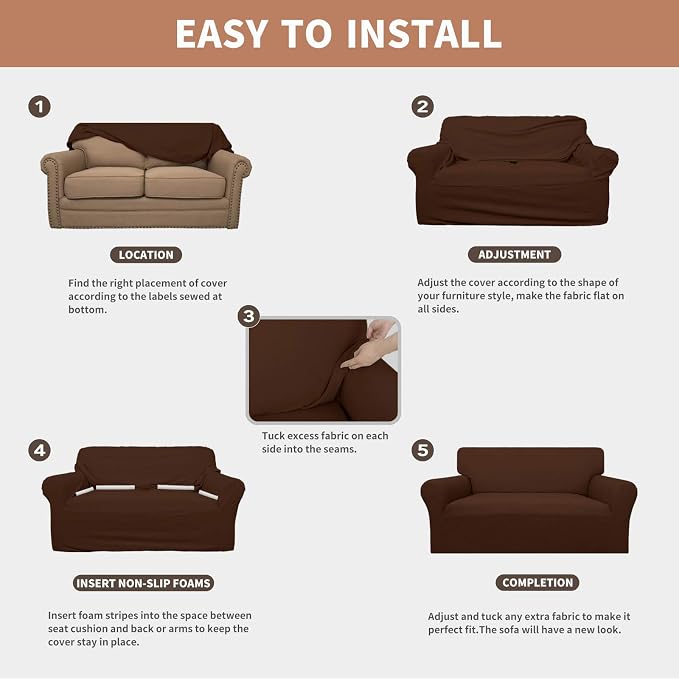 Easy-Going 100% Waterproof Couch Cover, 3 Cushion Oversized Sofa Cover | - Image 5