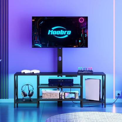 HOOBRO TV Stand with Mount and Power Outlet, LED Entertainment Center with - Image 9