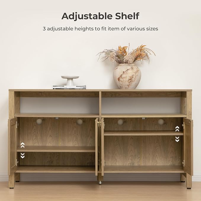 SICOTAS Rattan TV Stand for Television up to 65 Inch - Image 5
