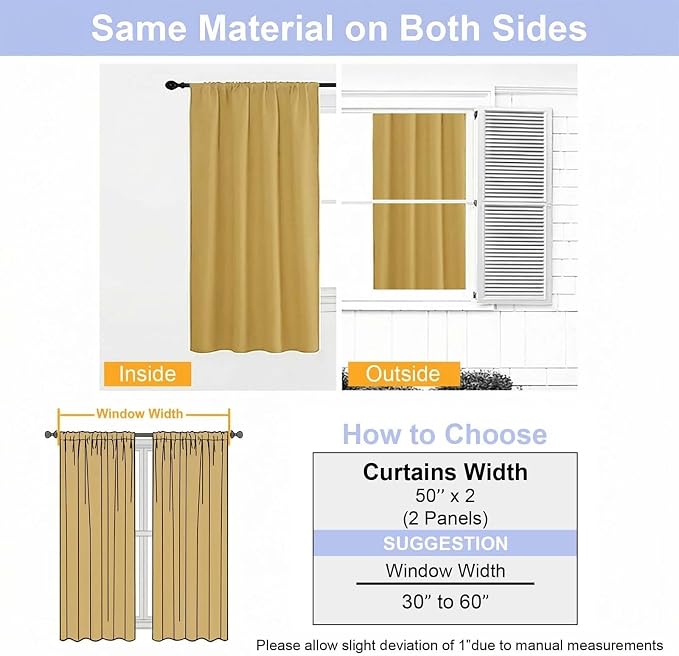 Simplebrand Bright Gold Blackout Curtains - Image 9