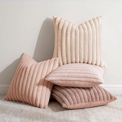 MIULEE Faux Fur Plush Euro Decorative Throw Pillow Covers 24x24, Soft Cute - Image 5