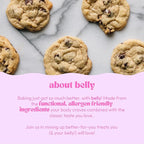 Belly Chocolate Chip Cookie Mix with Collagen Protein | High-Protein | Soft & Chewy Cookies | Grain-Free Dairy-Free Nut-Free | Healthy Snacks For Adults & Kids | Women-Owned Business | 10.5 oz | 3 Pack