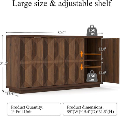 Brafab Buffet Cabinet, Wood Sideboard Cabinet - Image 2