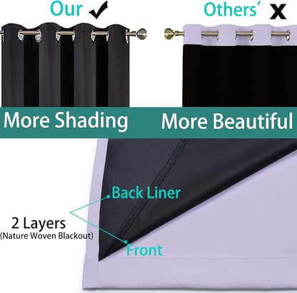 Yakamok Lilac 100% Blackout Curtains 63 Inches Long - Image 5
