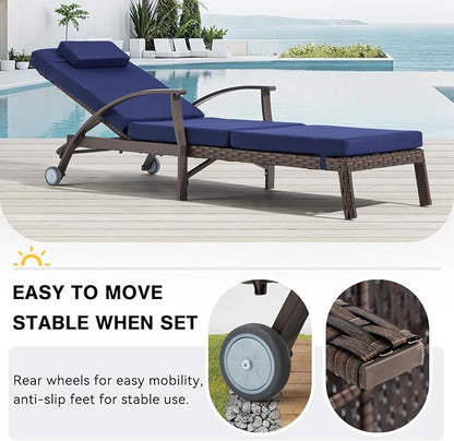 Outdoor Chaise Lounge Chairs Set of 2 - Image 8