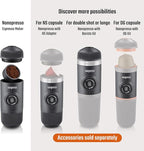 WACACO Nanopresso Portable Espresso Maker, Upgrade Version of Minipresso, 18 Bar Pressure, Small Travel Coffee Machine, Manually Operated, Perfect for Kitchen and Office, Orange
