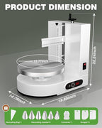 PYY Cake Decorating Machine - 4-12 Inch Automatic Cake Cream Spreading Machine for Cake Smoothing Machine, Electric Cake Turntable 60-320 RPM with Graduated Scrapers Maquina Para Decorar Pasteles