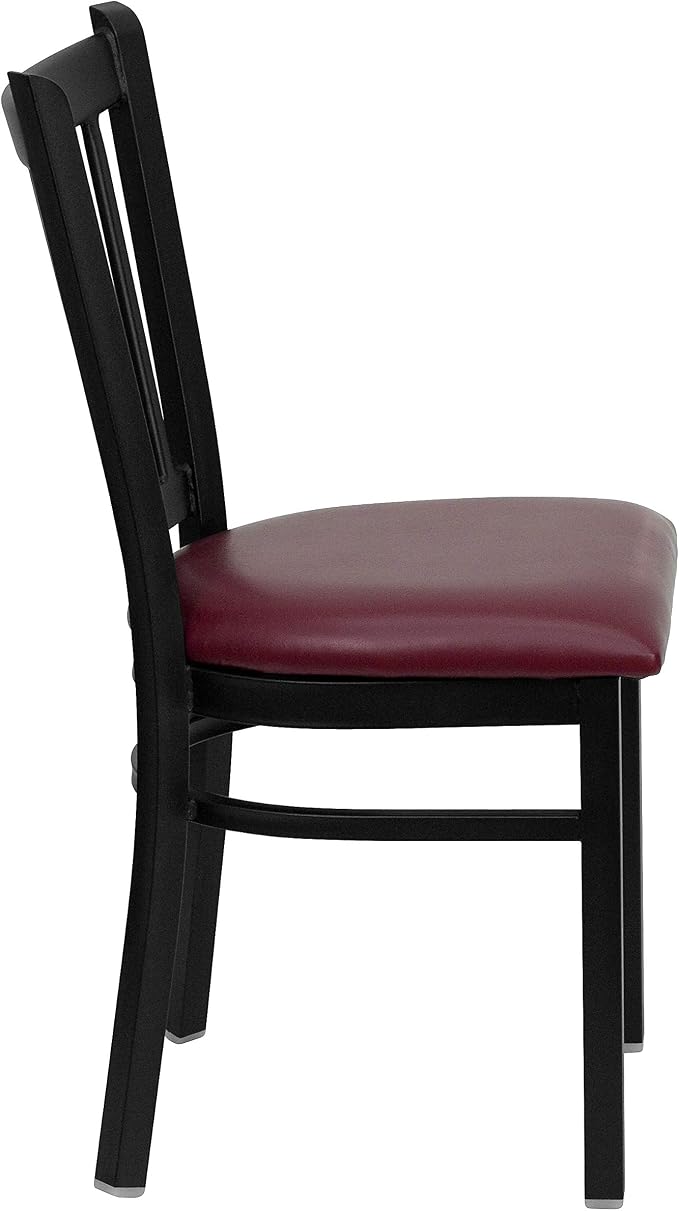 Flash Furniture HERCULES Series Black Vertical Back Metal Restaurant Chair - Image 4