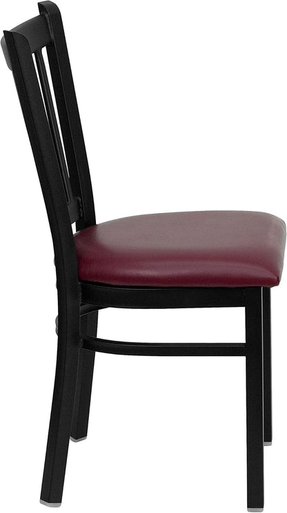 Flash Furniture HERCULES Series Black Vertical Back Metal Restaurant Chair - Image 4
