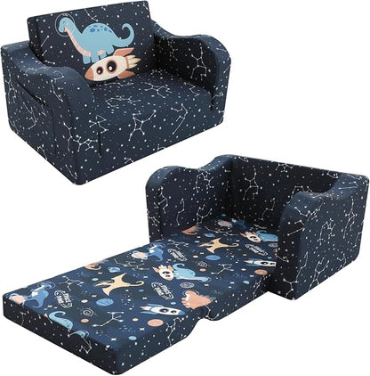 MeMoreCool Toddler Couch, 2-in-1 Kids Couch Fold Out to Lounger, Comfy Toddler by MeMoreCool