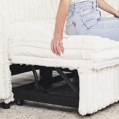Belffin Corduroy Sectional Sleeper Sofa - Image 4