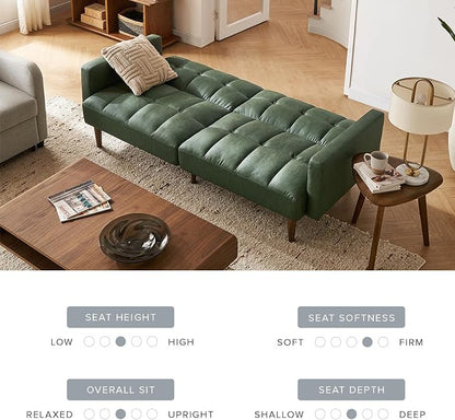 mopio 76.4" Futon Sofa Bed, Sleeper Sofa, Mid Century Modern Futon Couch - Image 7