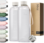 KIVY Large Water Bottle 50oz [Lightweight & Shatterproof] - Fits Backpack & Cupholder for Travel, Sports, School - Clear, No Straw, 1.5 Liter