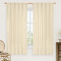 Semi Sheer Beige Linen Curtains 63 Inch Length by LAMIT
