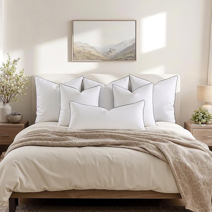 MIULEE Goose Feather Down 18x18 Pillow Insert Set of 2 - Image 7
