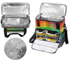 Colorful Rainbow Plaid Coffee Maker Carrying Bag, Coffee Machine Travel Storage Tote Bag Compatible with K-Mini or K-Mini Plus, Portable Single Serve Coffee Brewer Case with Pockets, for K-Cup Pods