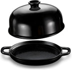 Kook Bread Oven, Sourdough Pan with Lid and Handles, Enameled Cast Iron Pan and Ceramic Lid, For Baking, Cooking, Roasting, Black